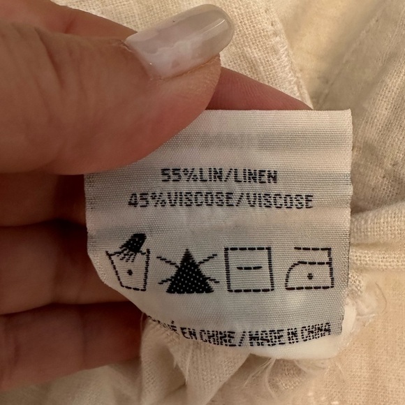 Colori White Linen Blend Cargo Pants Size 5 - Picture 8 of 8